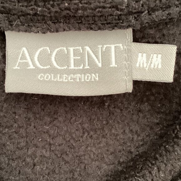 Accent Collection Women's Christmas Black Fleece Sweatshirt Size M Santa Sweater - Picture 4 of 5